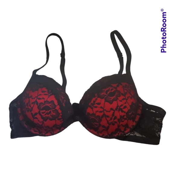 LA SENZA Red Black Push Up Bra - Size XS, 32A - Picture 3 of 5